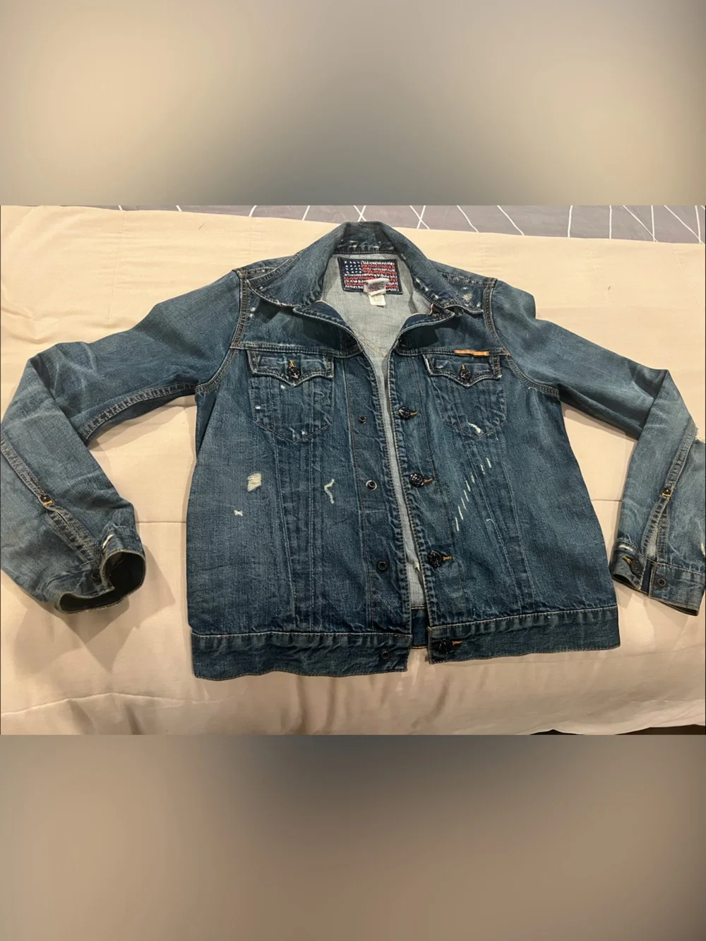 True Religion - Distressed Blue Denim Jacket
